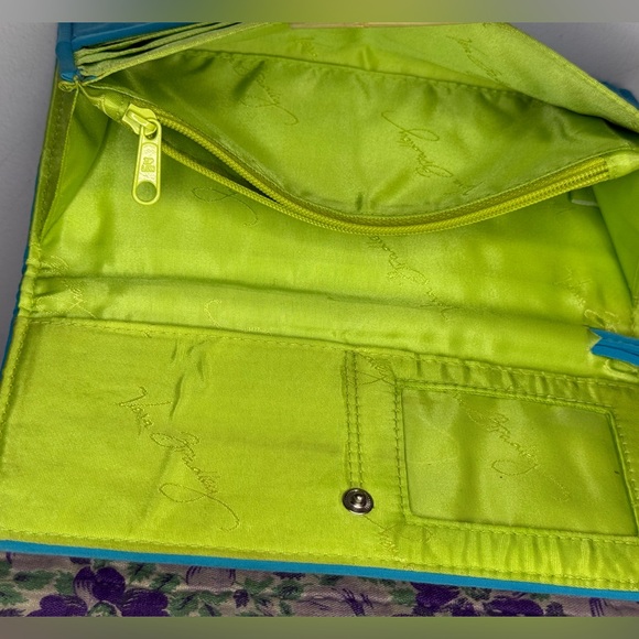 Vera Bradley Quilted Turquoise Shoulder Bag and Wristlet Wallet Phone Purse. - Picture 12 of 16